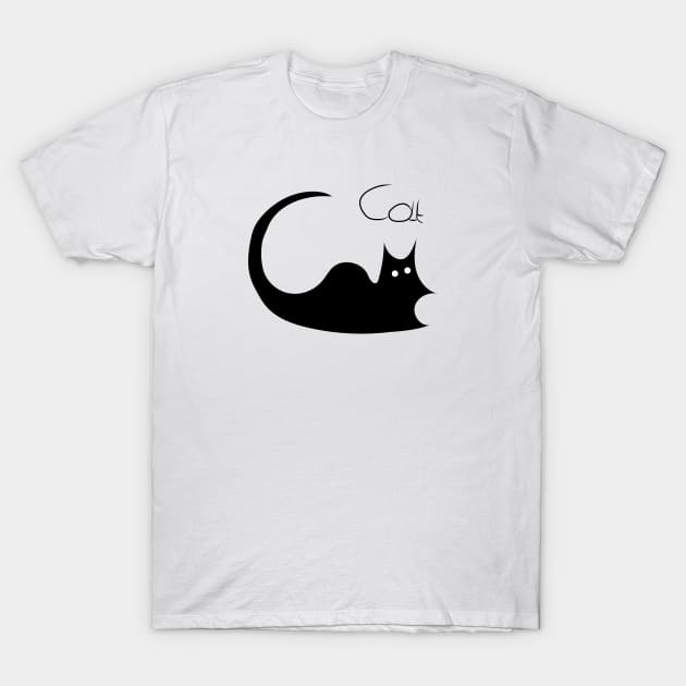 Black cat forms the word cat T-Shirt by SkelBunny